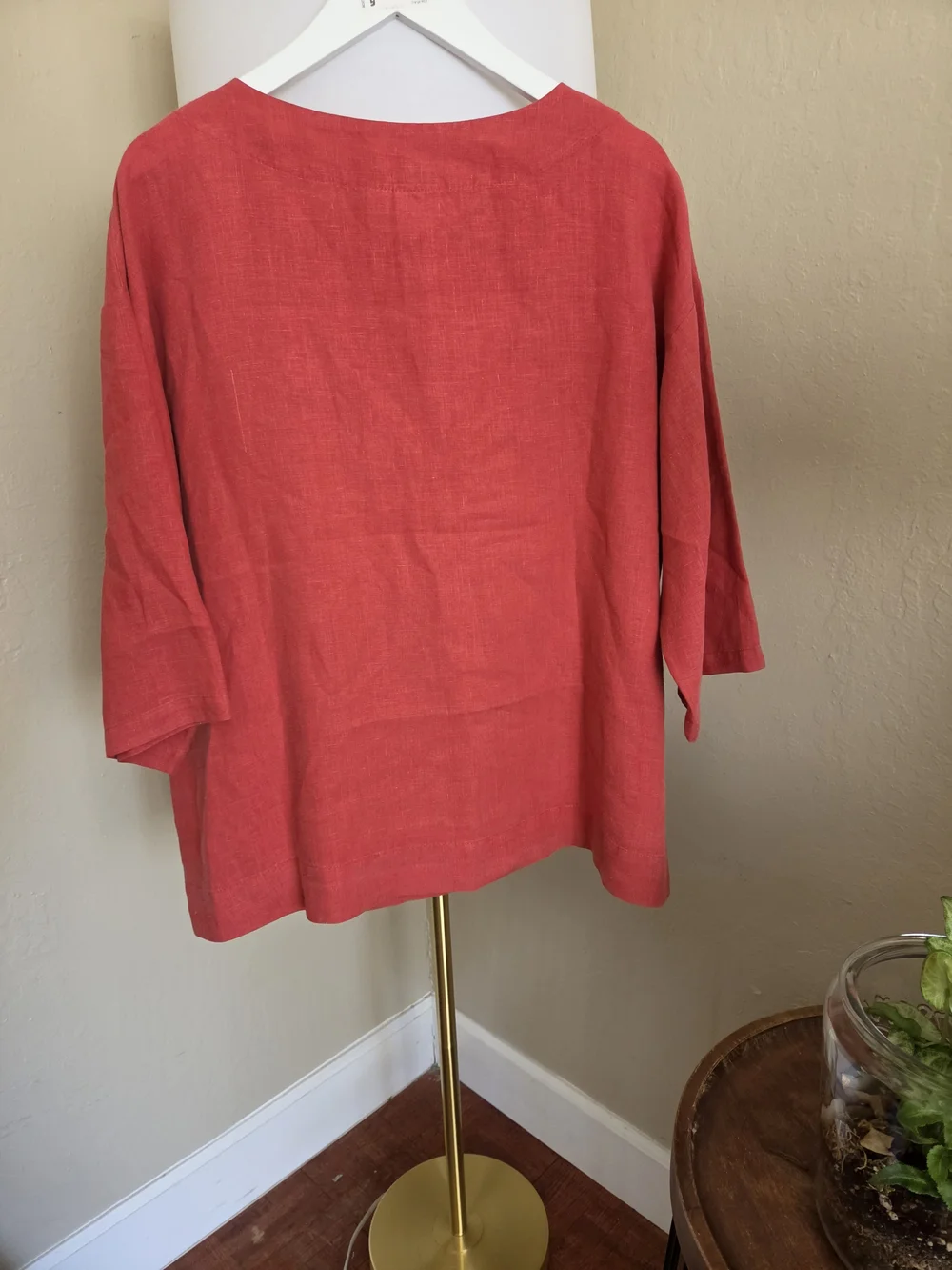 bryn Walker Rooibos Orange Linen Tunic Top XS